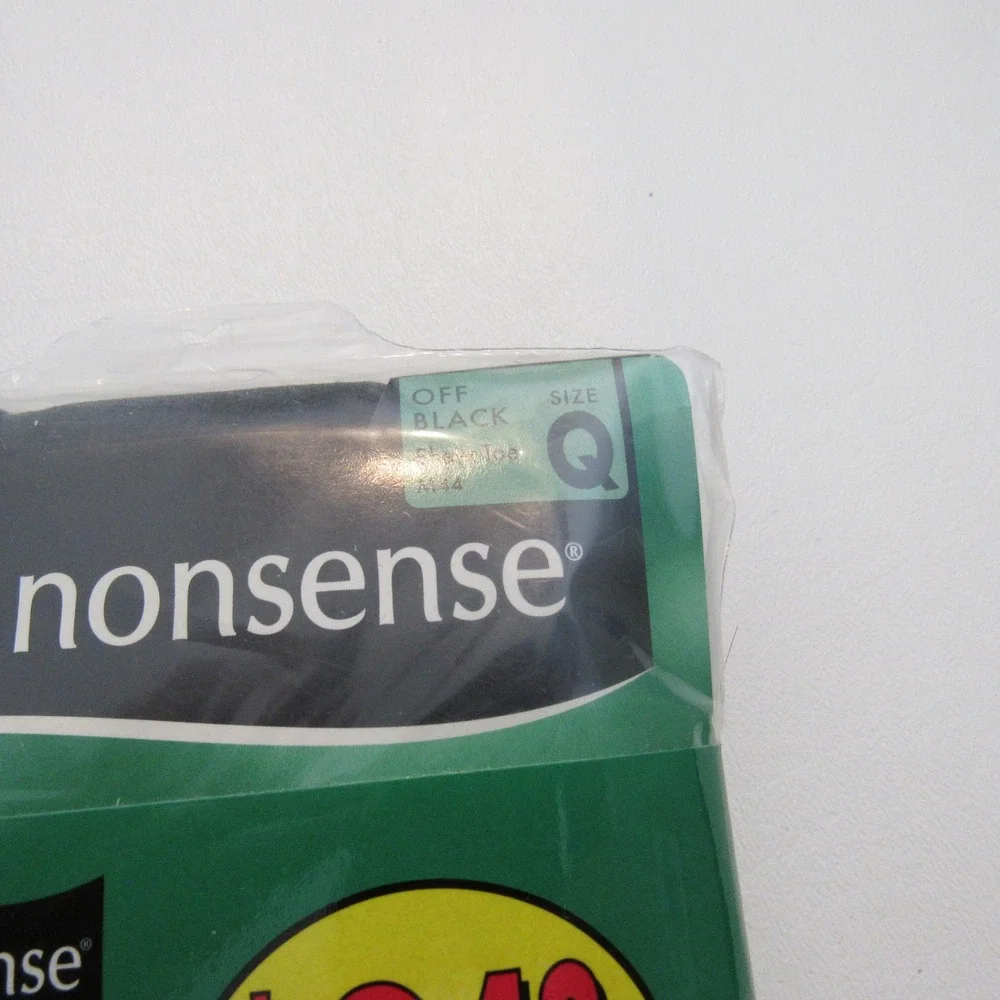 No Nonsense Control Top Pantyhose Off Black Size Q Sheer Toe 4 Pairs 2 Packs M44